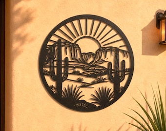 Cactus Metal Wall Art, Southwestern Sedona Decor, Saguaro Arizona Wall Hanging, Boho Desert Western Art, Sedona Ranch House Patio Sign