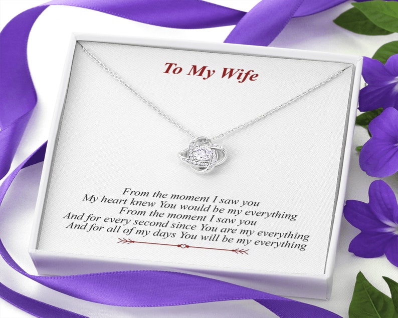 Wife Necklace Gift With Message Knot Of Love Necklace Woman/'s Jewelry Gift For Her Wife Birthday Wife Valentine/'s Day Wife Anniversary