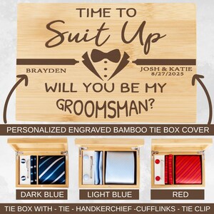 Groomsmen Tie Set, Personalized Groomsmen Proposal Gift, Customized Groomsmen Gift, Groomsman Gift, Groomsmen Tie Box Gift Set,Best Man Gift