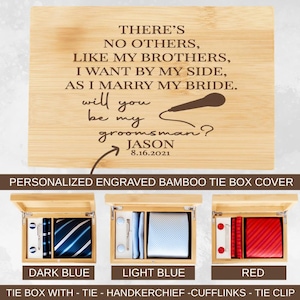 Personalized Groomsmen Tie Set, Groomsmen Proposal, Customized Groomsmen Gift, Groomsman Gift, Groomsmen Tie Box Gift Set, Best Man Gifts