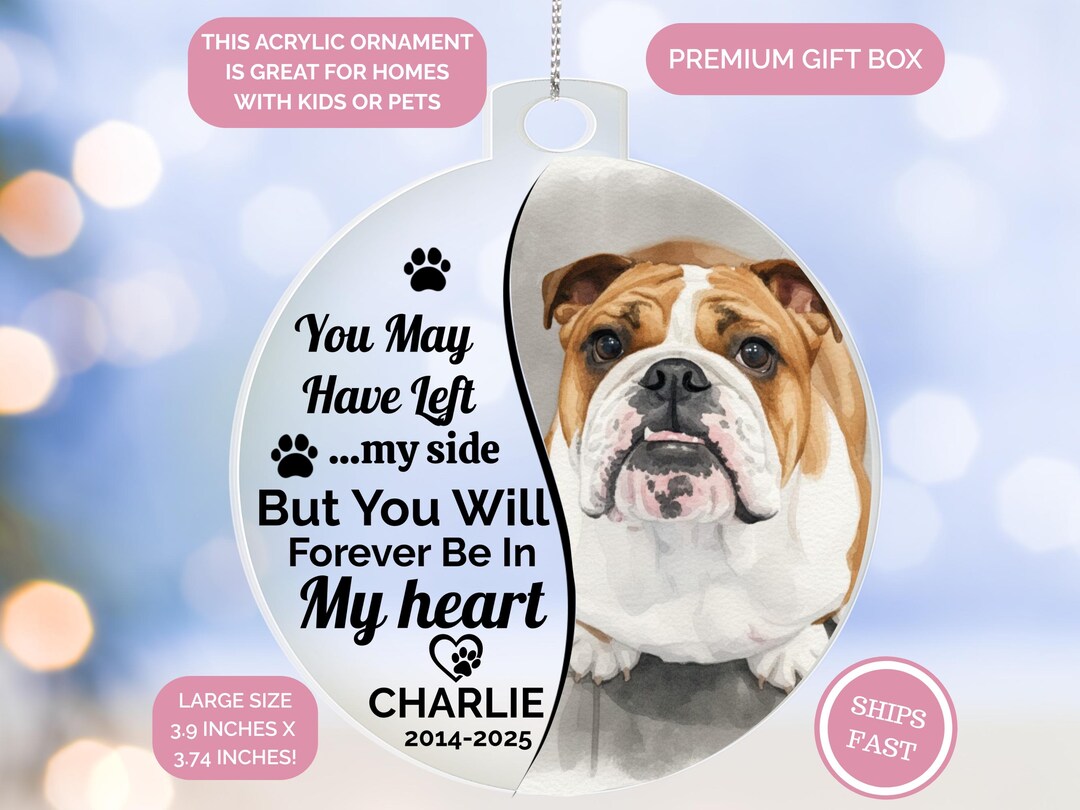 Personalized Pet Memorial Photo Ornament, Custom Dog Loss Gift, Pet ...