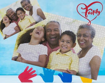 Personalized Photo Puzzle, Custom Photo Jigsaw Puzzle, Personalized Picture Jigsaw Puzzle,  Grandmother Family Puzzle Gift With Grandkids