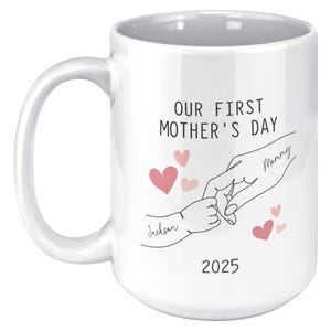 Mothers Day Gift For New Mom, Personalized First Time Mom Coffee Mug Gift, Our First Mothers Day Gift, Custom Coffee Cup For 1st Time Mother image 8