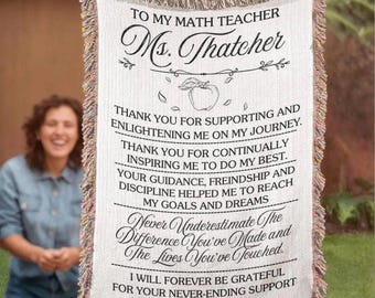Teacher Appreciation Gift, Personalized Teacher Blanket, Custom Teacher Thank You Throw Blanket Gift, Teacher's Day Gift, Retirement Gift