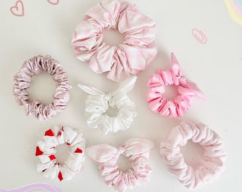 Roze scrunchies I Haarbandjes I Haaraccessories I Scrunchie I Paardenstaart I Scrunchie met breed elastiek I Dik elastiek