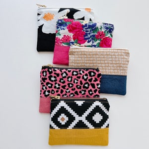 Petite pochette zippée I Double couche I Petit portefeuille I Porte-cartes I Fait main I Pochette à la mode I Cadeau d'anniversaire