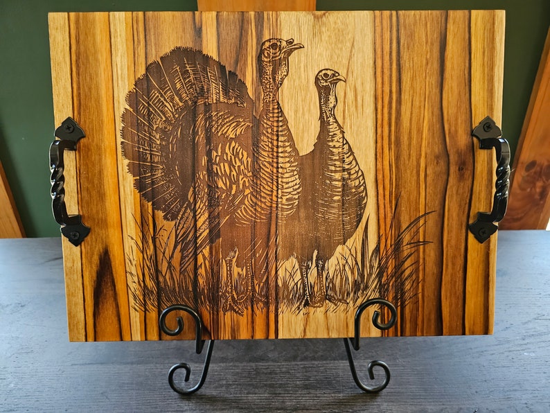 Laser Engraved Turkey's Teak Wood Charcuterie Board or Cutting Board Etsy