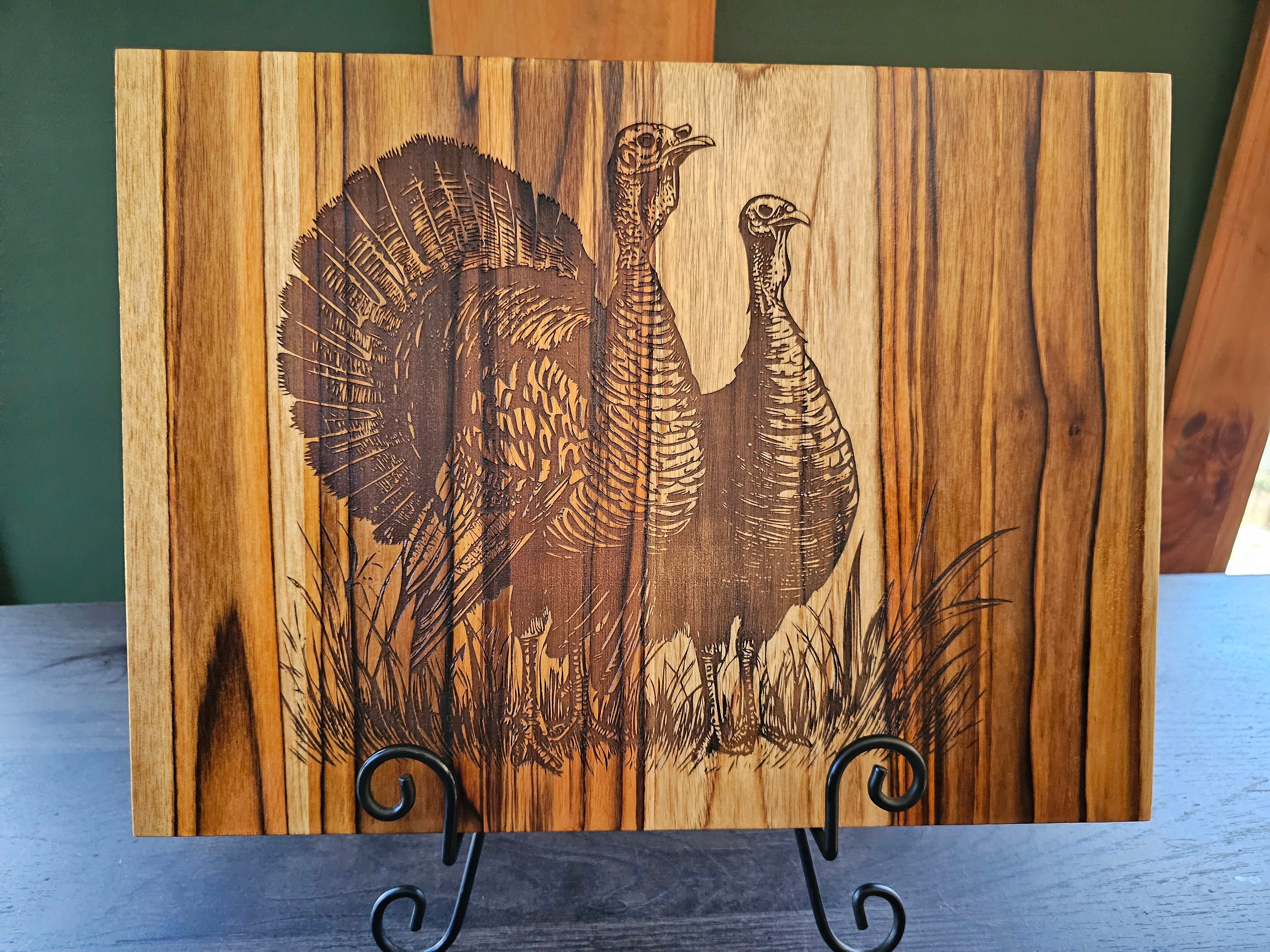 Laser Engraved Turkey's Teak Wood Charcuterie Board or Cutting Board Etsy