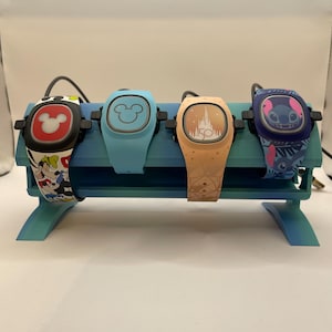 Multi MagicBand+ Display Holder  *Option 2 Characters* 3D Printed (Holds 3-4 Kids or Adult Magicbands)