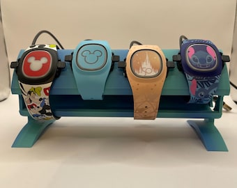 Multi MagicBand+ Display Holder  *Option 2 Characters* 3D Printed (Holds 4-2 Kids or Adult Magicbands)