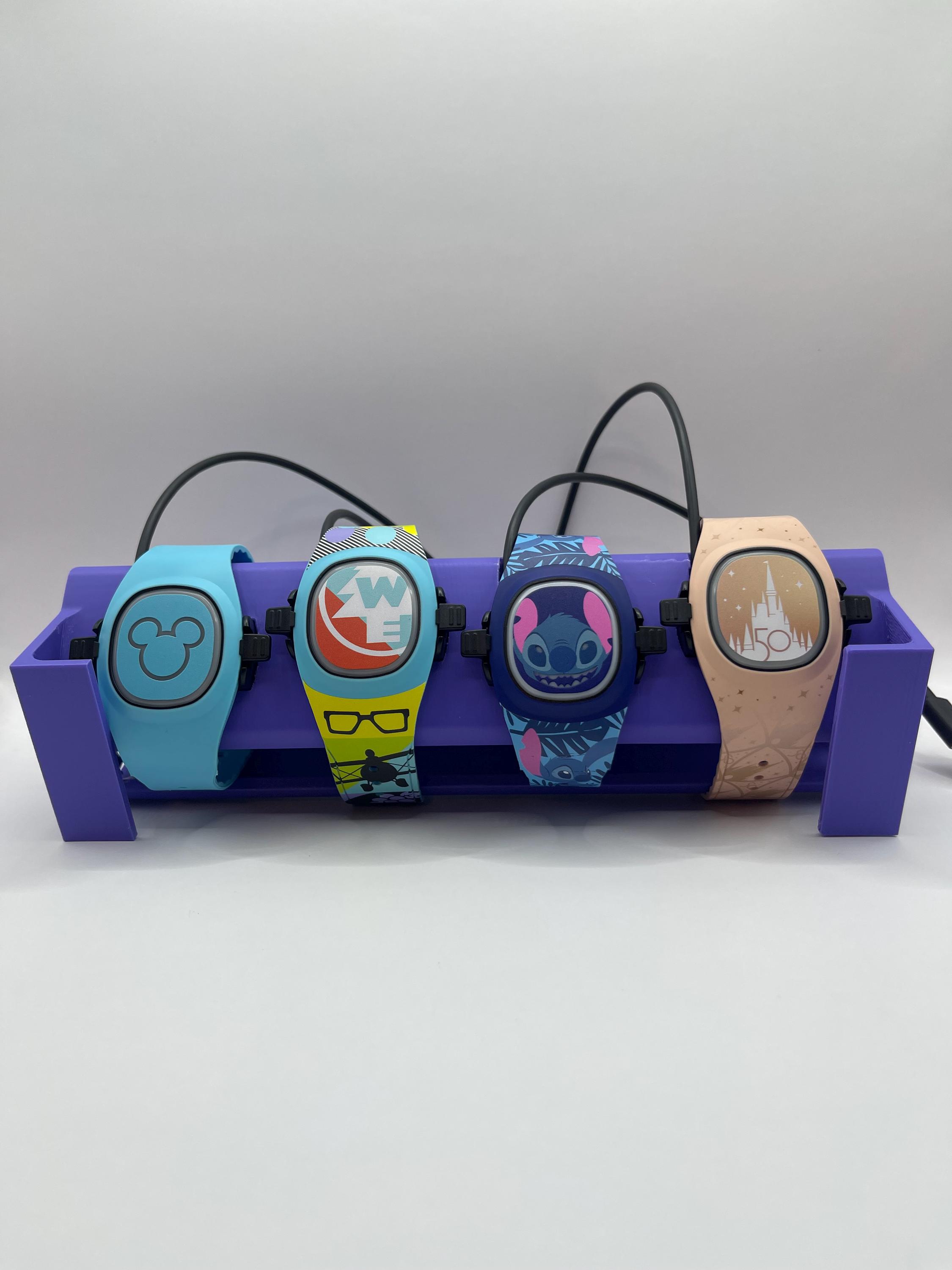 Multi-Wall MagicBand+ Display Holder  *Option 2 Characters* 3D Printed (Holds 3-4 Kids or Adult Magicbands)