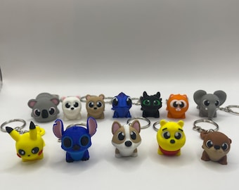 Mini llavero flexible con animales impreso en 3D