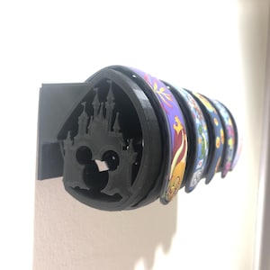 Wall Multi MagicBand Display Holder  *Option 2 Characters* Double-Sided 3D Printed (Holds up to 5 MagicBands)
