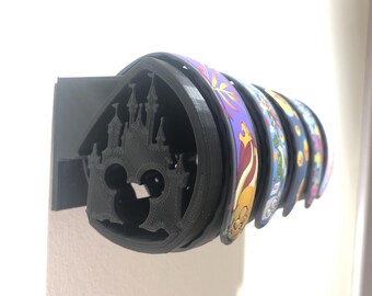 Wall Multi MagicBand Display Holder  *Option 2 Characters* Double-Sided 3D Printed (Holds up to 5 MagicBands)