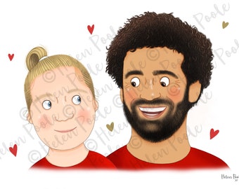 Bespoke Personalised Illustration with Celebrity of Your Choice/Family Illustration (unframed)