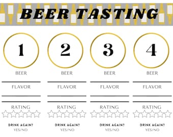 BEER TASTING printable PDF | Octoberfest Party Kit| Holiday Activities Drinking| Brewery at Home Kit|