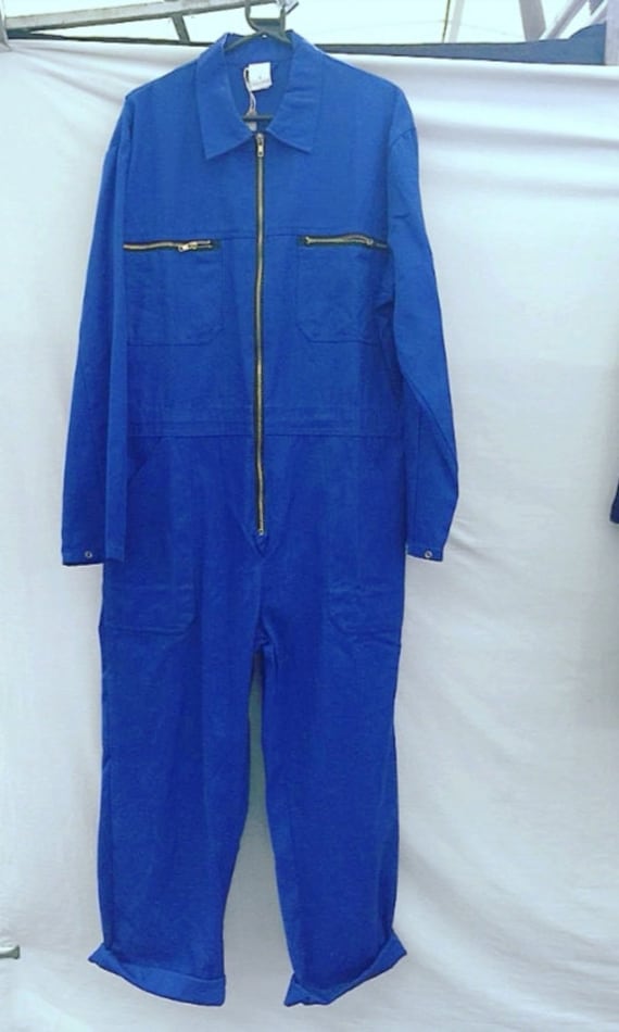 Vintage blue coverall jumpsuit workwear in size 56