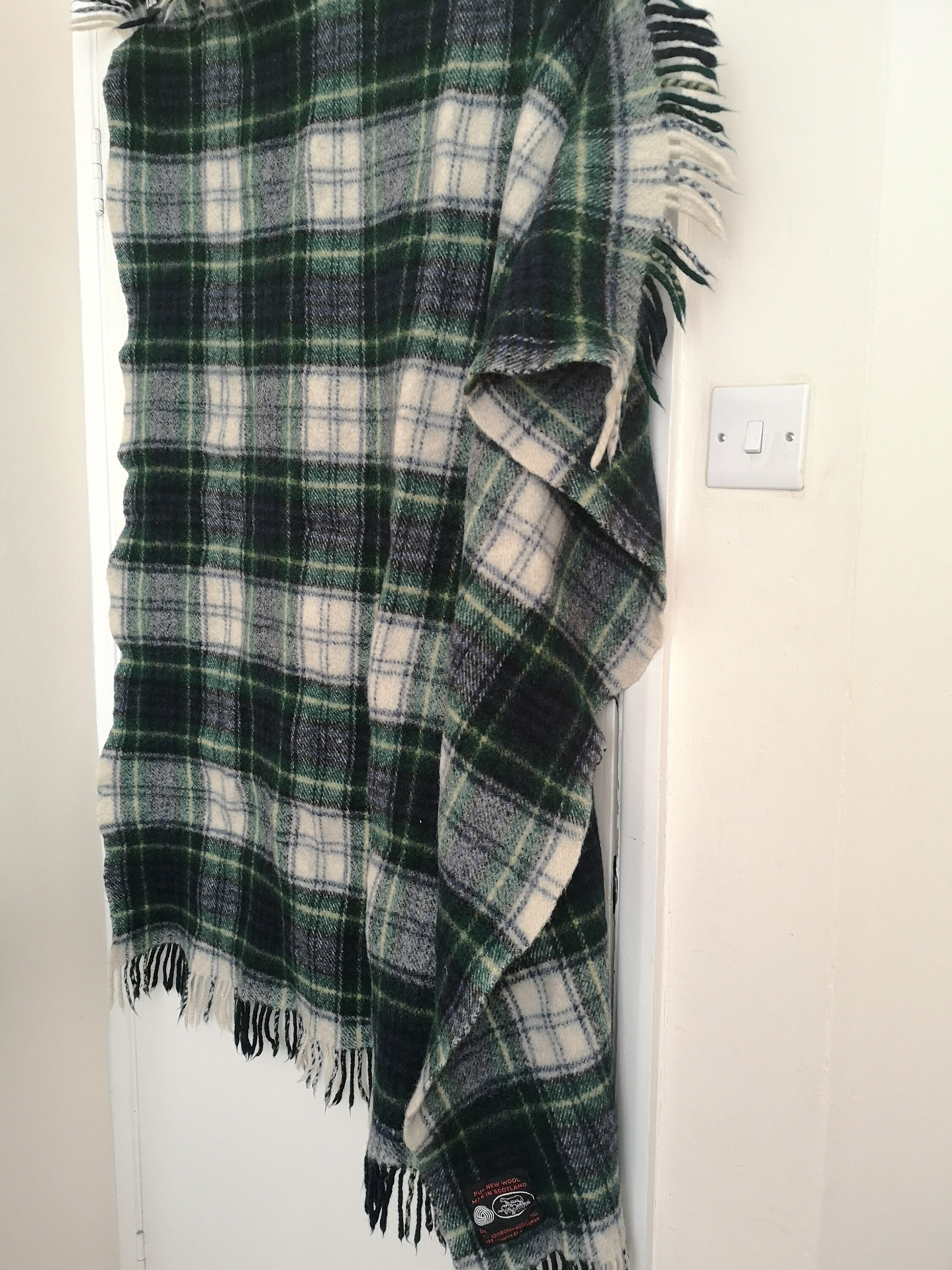 Vintage Edinburgh woollen mill blanket wool throw in green Etsy