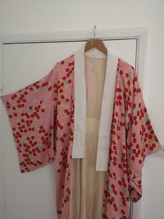 Vintage Japanese women silk juban kimono in pink … - image 3