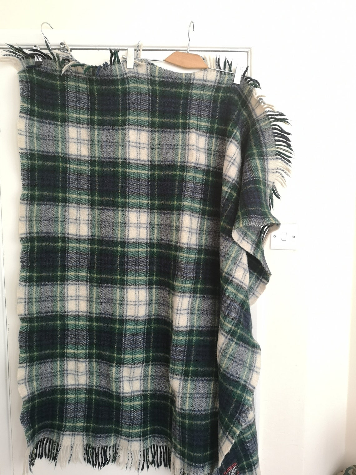 Vintage Edinburgh woollen mill blanket wool throw in green Etsy