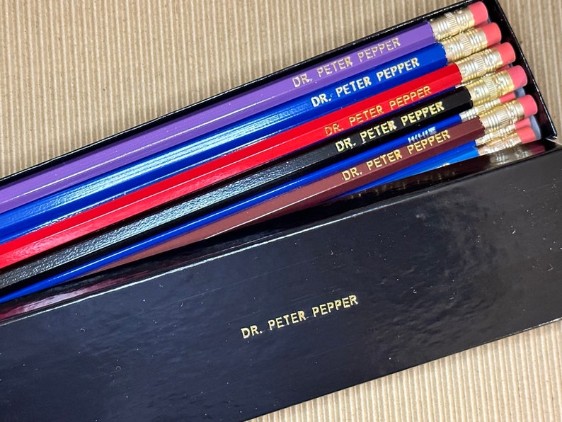 Personalized Pencils Gift Box with 12 FREE Shipping in USA Foil Stamped Gift for Teacher-Classroom-Student-Kids Pencil Stock Made in USA image 1