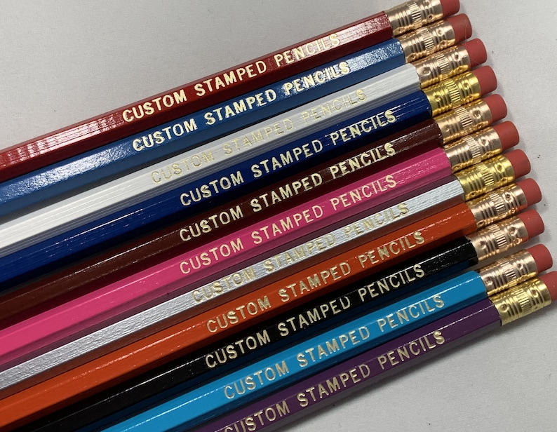 Personalized Pencils Gift Box with 12 FREE Shipping in USA Foil Stamped Gift for Teacher-Classroom-Student-Kids Pencil Stock Made in USA image 2