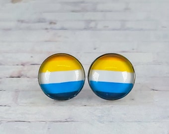 Aroace Earrings | 12MM Stud Earrings | LGBTQ+ Pride Gift | Pride Month Jewelry | Handmade Earrings | Gift for Them