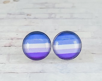 Butch Earrings | 12MM Stud Earrings | LGBTQ+ Pride Gift | Pride Month Jewelry | Handmade Earrings | Gift for Them