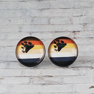 Bear Brotherhood Earrings | 12MM Stud Earrings | LGBTQ+ Pride Gift | Pride Month Jewelry | Handmade Earrings | Gift for Him