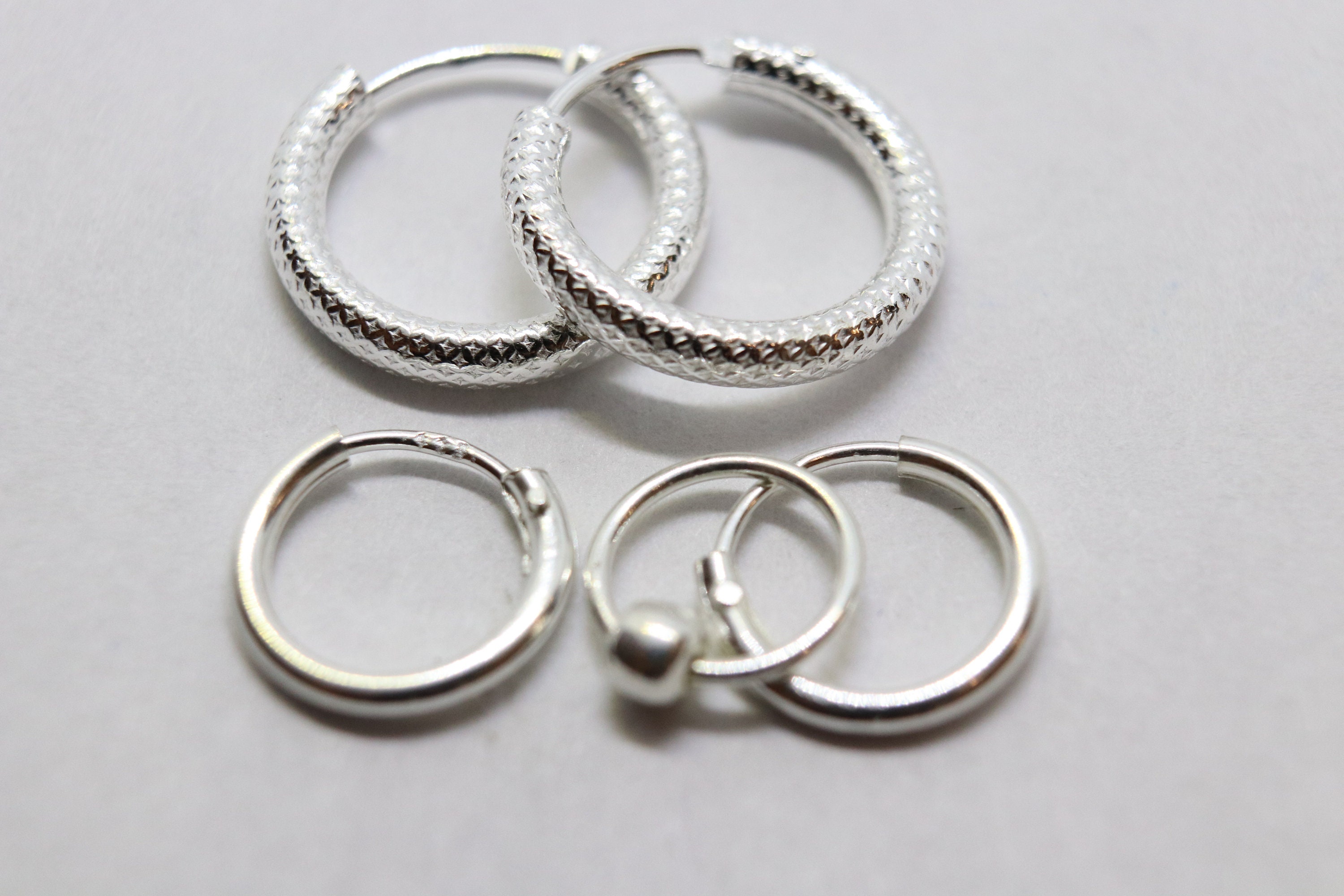 Solid silver hoops Clearance