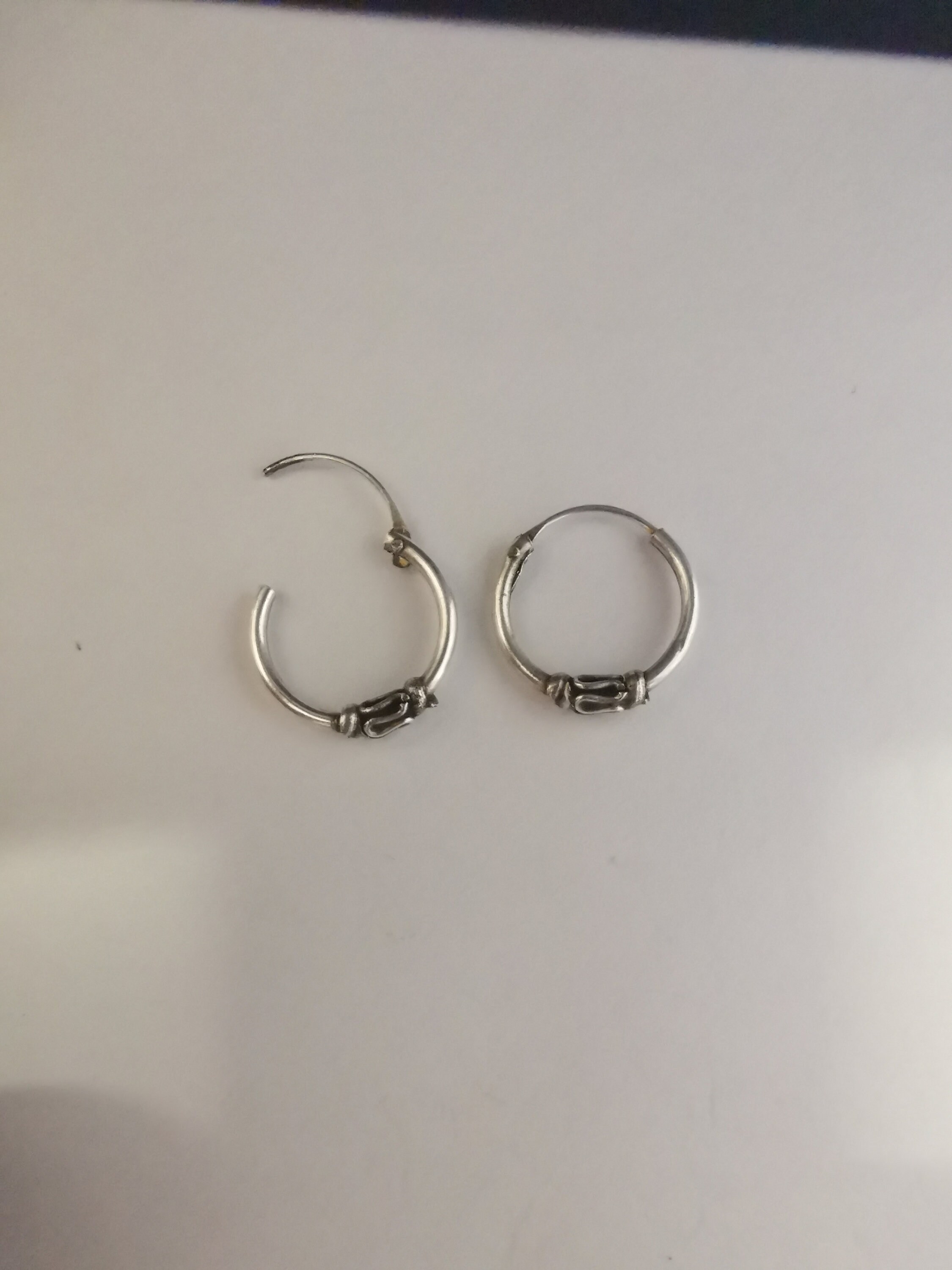 Solid Sterling Silver 925 Pair of Medium Size of Hinged Hoops Etsy UK