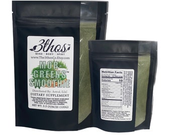 Mor-Greens Smoothie Mix | Moringa | Baobab | Yacon Root | Barley Grass | Wheatgrass Juice Powder | Kelp | Panax Ginseng | Green | Superfood