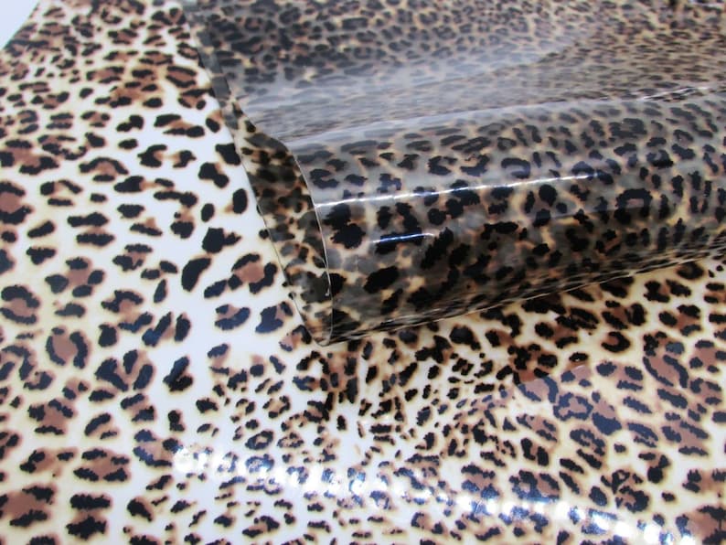 Cheetah Print Jelly Vinyl Sheets R4-122 7.5x12 Waterproof Vinyl Sheets