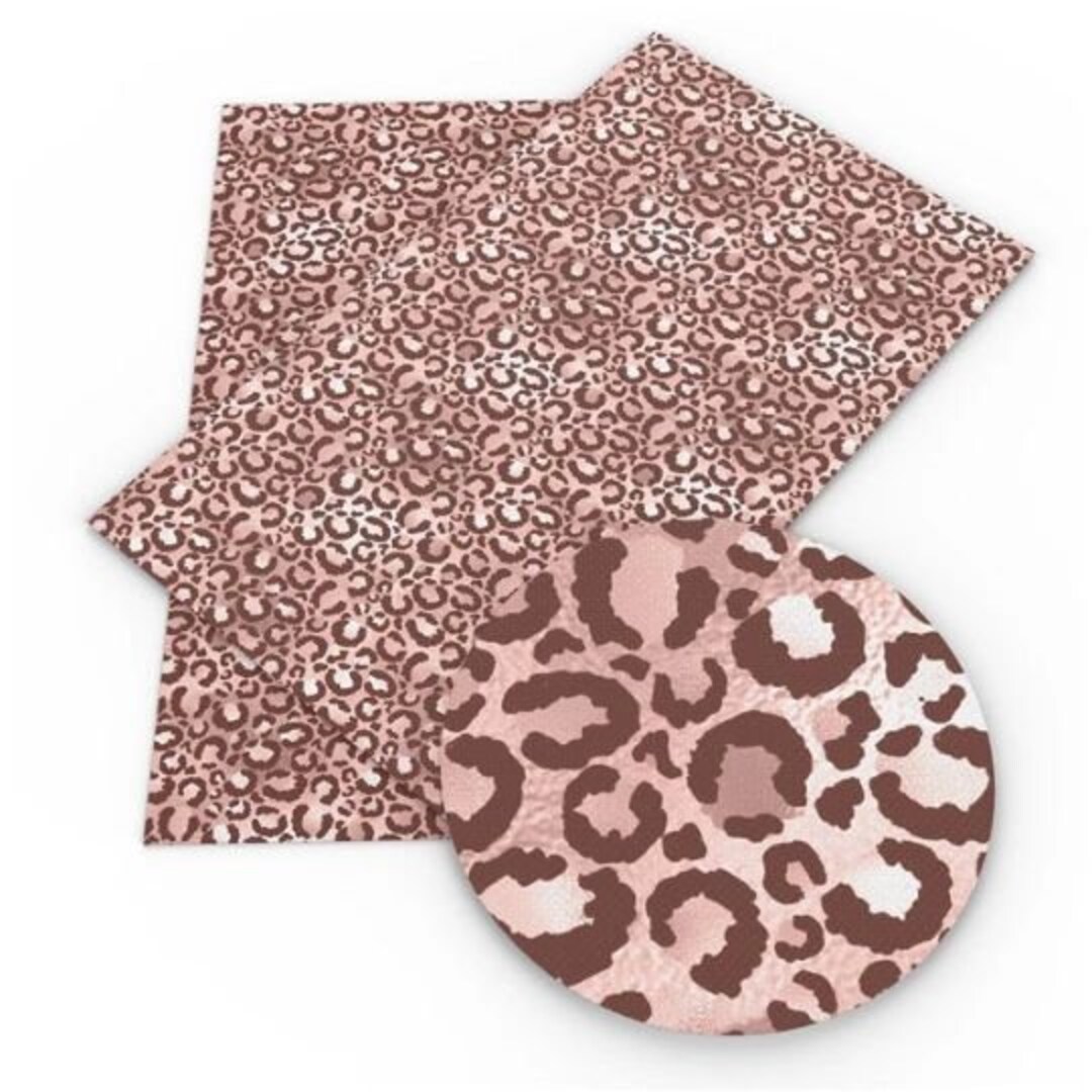 Light Pink Cheetah Faux Leather Sheets Animal Print Vinyl Etsy