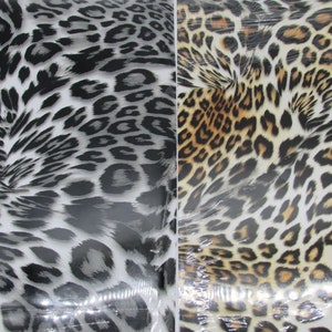 Colored Cheetah Print Jelly Sheets, 7.5x12 Animal Print Vinyl Sheet, PVC Sheet (X4-105)