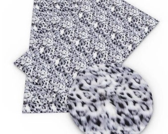 Snow Leopard Print Faux Leather Sheets, Animal Print Vinyl Sheet, PVC Sheet (U2-118)