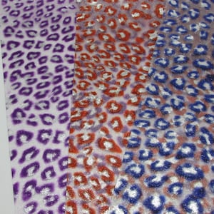 Colored Cheetah Print Jelly Sheets, 7.5x12 Animal Print Vinyl Sheet, PVC Sheet (R4-121)