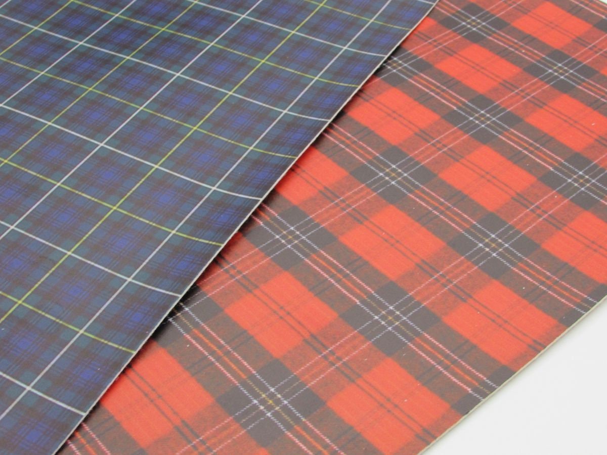 Holiday Tartan Plaid Vinyl Faux Leather Sheet (R5-100)