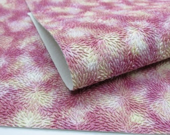 Pink Textured Flower Faux Leather Sheets, Vinyl Fabric Sheet (H1-102)