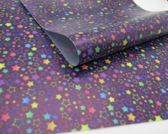Stars Transparent Waterproof Jelly Sheet, 7.5x12 PVC Vinyl Sheet (B3-112)