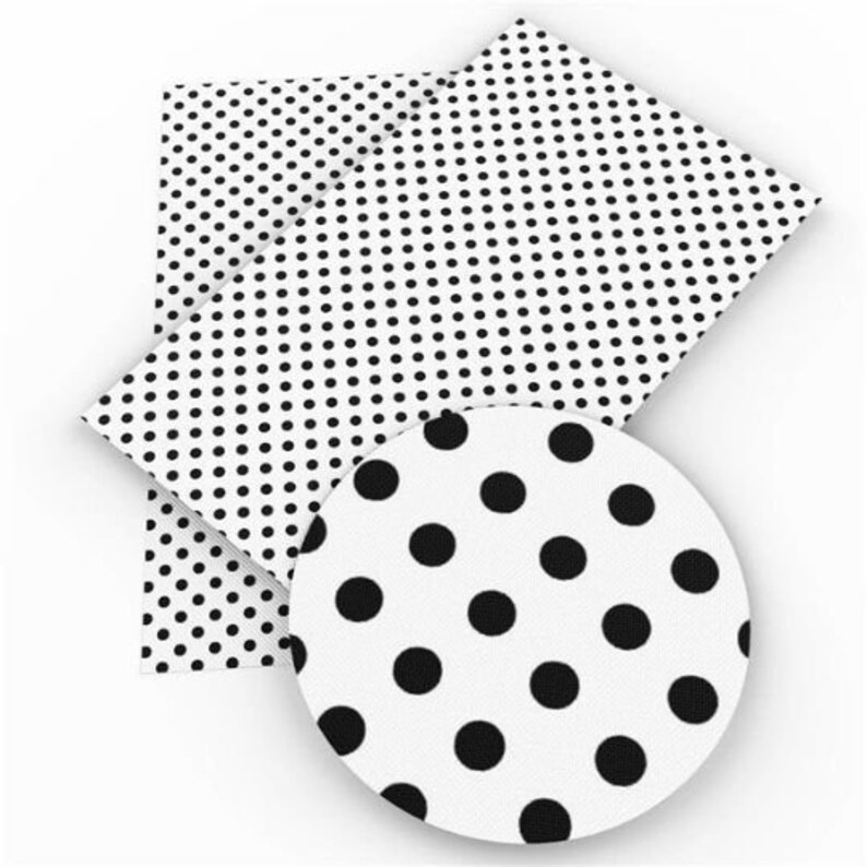 Polka Dot Sheets Black and White Vinyl Fabric Sheet Faux | Etsy