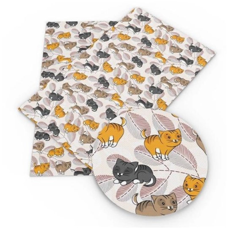 Adorable Kittens Faux Leather Sheets, Vinyl Fabric Sheet (U2-107) - Etsy