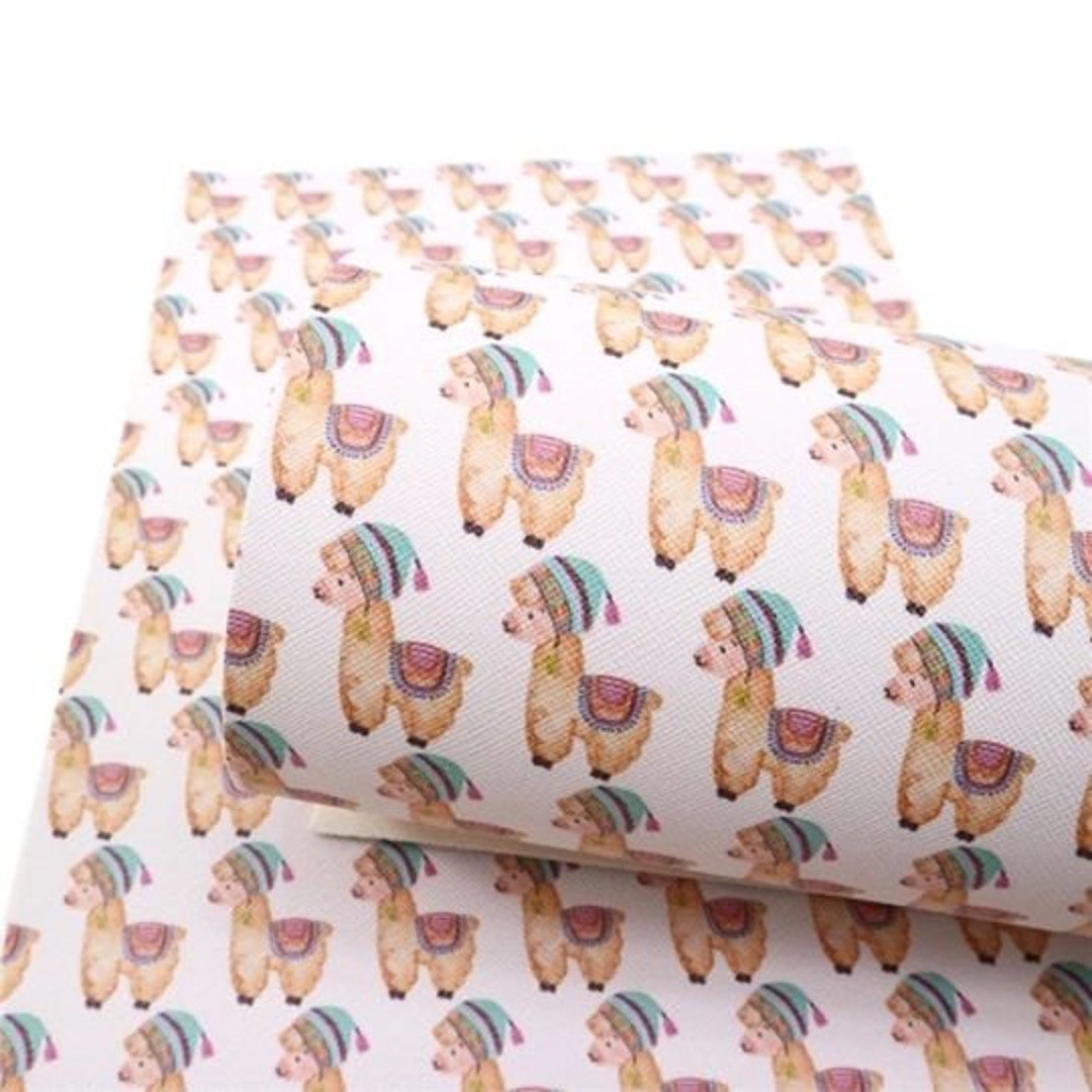 Llamas Faux Leather Sheets, Alpaca Vinyl Fabric Sheet U2115 Etsy