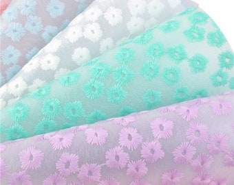 Flower Embroidered Transparent Jelly Sheets, Vinyl Sheet (A3-114)
