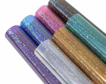 Jelly Sheets, Transparent Glitter Laser Vinyl Sheets, Vinyl Fabric Sheet (R1-111)