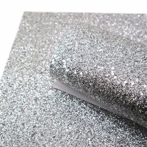 Silver Fine Glitter Fabric Sheets, Thin Fabric Sheet (K1-106)