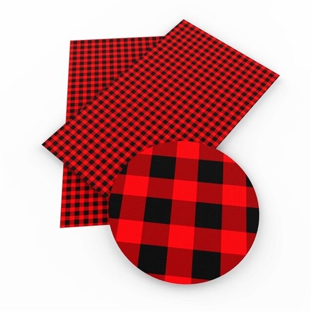 SMALL RED BUFFALO Plaid Faux Leather Sheets – Craftyrific