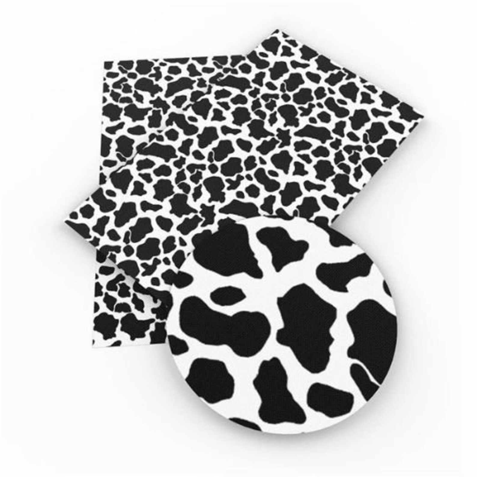 Black Cow Hide Faux Leather Sheets 7.5x12 Animal Print Vinyl Etsy