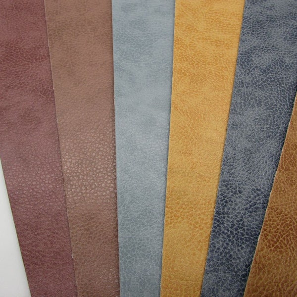 Distressed Pebbled Solid Faux Leather Sheets, 7.5x12 Sheets (I5-118)