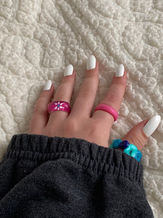 Solid Color Acrylic Nails Etsy